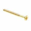 Prime-Line Wood Screws, Flat Head, Phillips Drive, #6 X 1-1/2 in., Solid Brass, 25PK 9034824